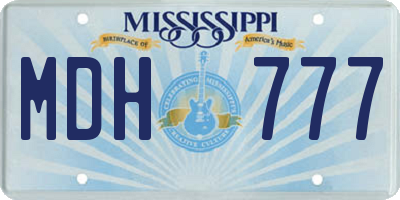 MS license plate MDH777