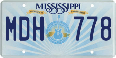 MS license plate MDH778