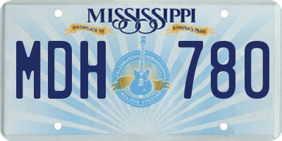 MS license plate MDH780
