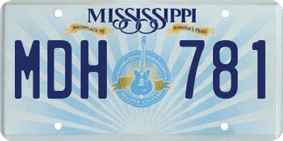 MS license plate MDH781