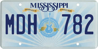 MS license plate MDH782