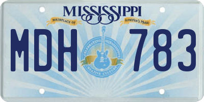 MS license plate MDH783