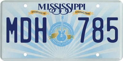 MS license plate MDH785