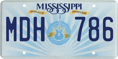 MS license plate MDH786