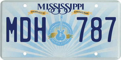 MS license plate MDH787