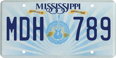 MS license plate MDH789