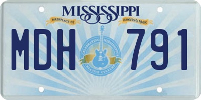 MS license plate MDH791