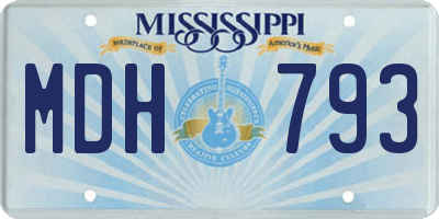 MS license plate MDH793