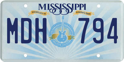 MS license plate MDH794
