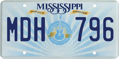 MS license plate MDH796