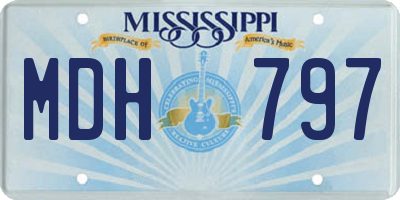 MS license plate MDH797
