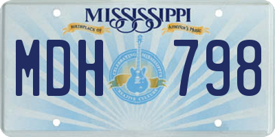 MS license plate MDH798