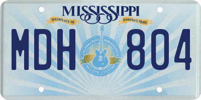 MS license plate MDH804