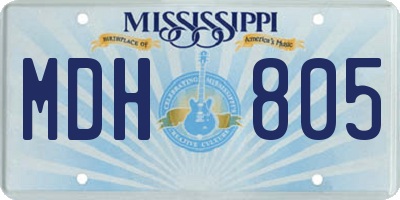 MS license plate MDH805