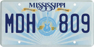 MS license plate MDH809