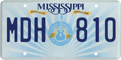 MS license plate MDH810