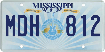 MS license plate MDH812