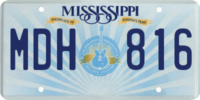 MS license plate MDH816