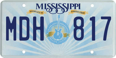 MS license plate MDH817