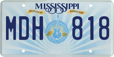 MS license plate MDH818