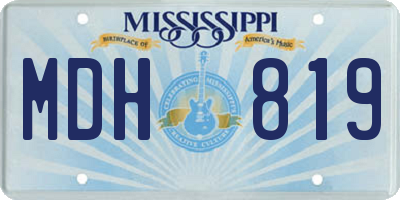 MS license plate MDH819