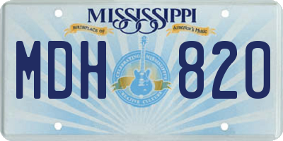 MS license plate MDH820
