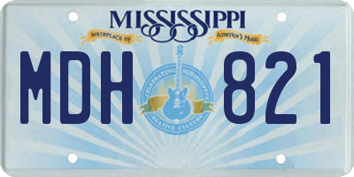 MS license plate MDH821
