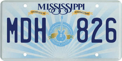 MS license plate MDH826