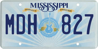 MS license plate MDH827