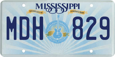 MS license plate MDH829