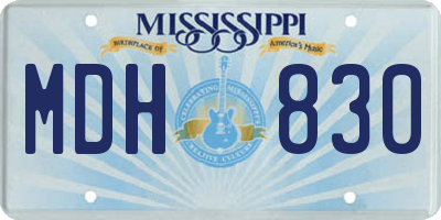 MS license plate MDH830