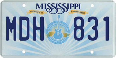 MS license plate MDH831