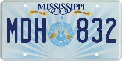 MS license plate MDH832