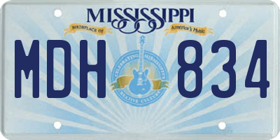 MS license plate MDH834