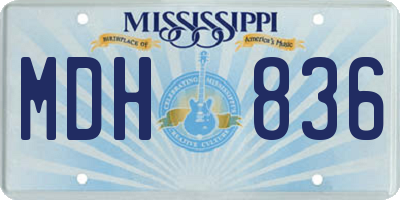 MS license plate MDH836