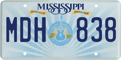 MS license plate MDH838