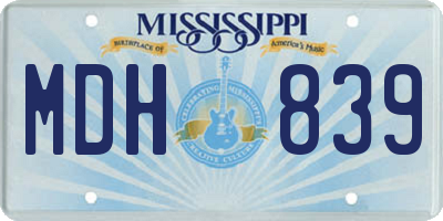 MS license plate MDH839