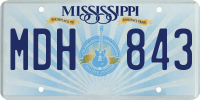 MS license plate MDH843