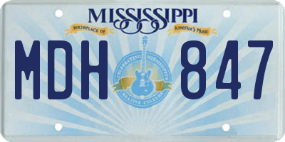 MS license plate MDH847