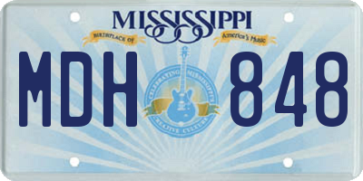 MS license plate MDH848