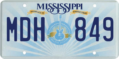 MS license plate MDH849