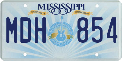 MS license plate MDH854