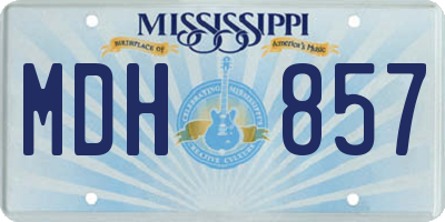 MS license plate MDH857