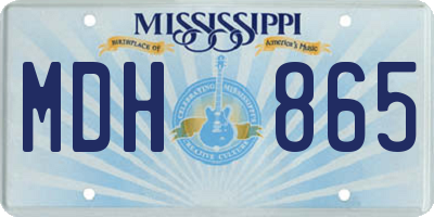 MS license plate MDH865