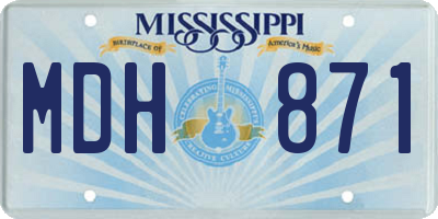 MS license plate MDH871