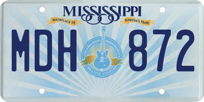 MS license plate MDH872