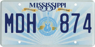 MS license plate MDH874