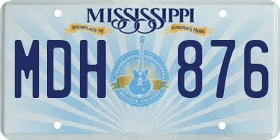 MS license plate MDH876