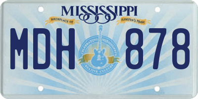 MS license plate MDH878