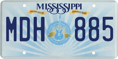 MS license plate MDH885